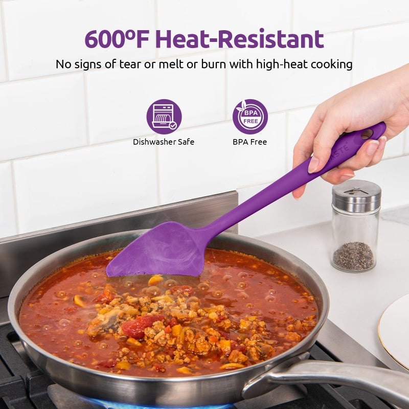 U-Taste Silicone Spatula Set with 600 Degrees Fahrenheit Heat Resistant (Purple) - Image 3